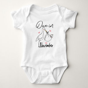 Due In November Cute Swan Carrying A Funny New  Baby Bodysuit
