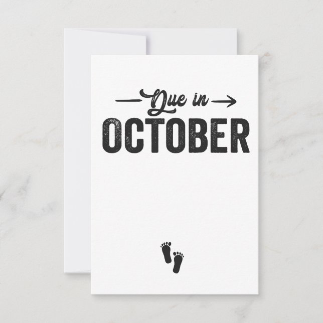 Due in October Baby Announcement Pregnancy Gift  (Front)