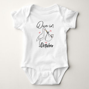 Due In October Cute Swan Carrying A Funny New Baby Baby Bodysuit
