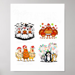 Due To Inflation Halloween Thanksgiving Men Women Poster