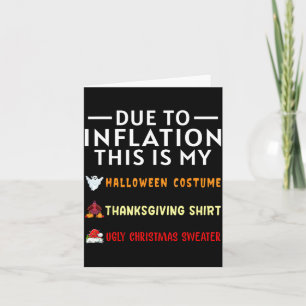 Due to Inflation This is Funny Halloween Costume Card