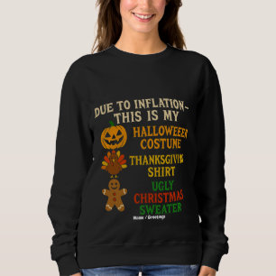 Due To Inflation This Is My Funny Halloween Costum Sweatshirt