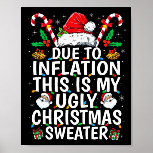 Due To Inflation This Is My Ugly Sweater Family Ch Poster
