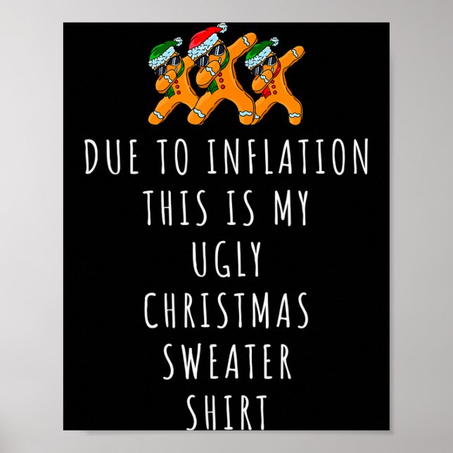 Due To Inflation This Is Ugly Christmas Sweaters F Poster (Front)