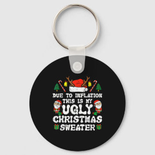 Due To Inflation Ugly Christmas Sweater Xmas Men W Key Ring