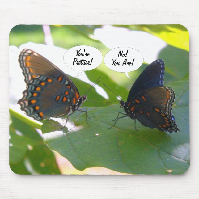 Duelling BFFs (Butterfly Friends Forever) Mouse Pad (Front)