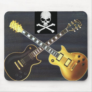 Duelling Guitars Skull & Crossbones Mousepad