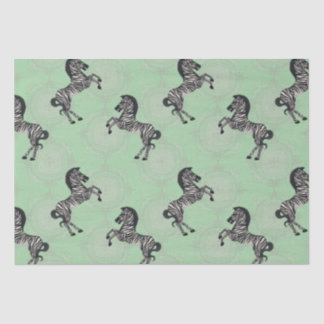 Duelling Zebra With Monogram Tissue Paper