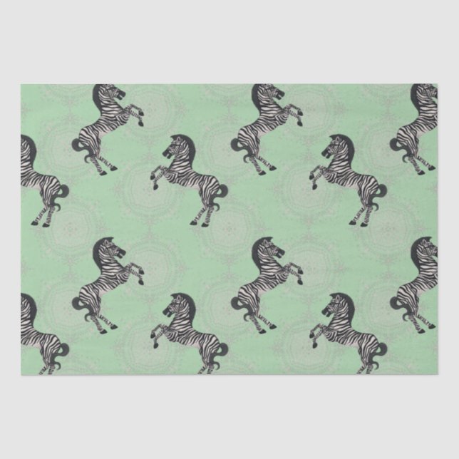 Duelling Zebra With Monogram Tissue Paper (Front)