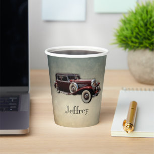 Duesenberg/Duesy Model J Classic Car Personalised Paper Cups