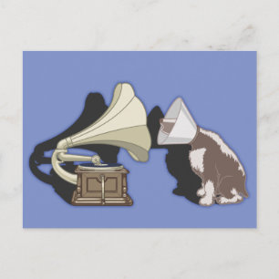 Duet - Dog & Gramophone Postcard