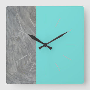 DUET   marble and any colour Square Wall Clock