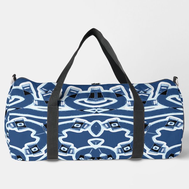 Duffel Bag, A blue colour classic stylish design   Duffle Bag (Front)