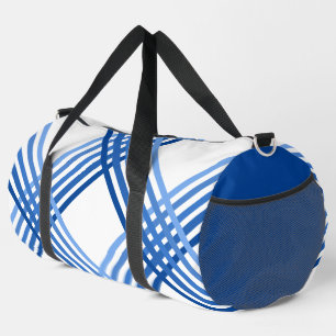 Duffel Bag - Blue Stripes Crossed Diagonally