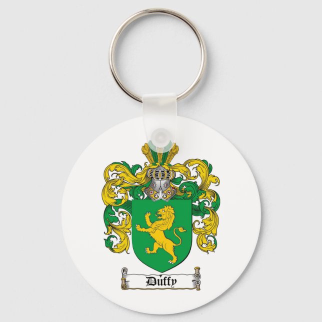 DUFFY FAMILY CREST -  DUFFY COAT OF ARMS KEY RING (Front)