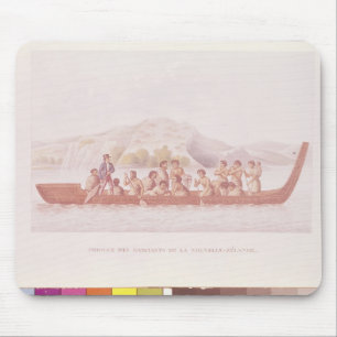 Dugout canoe piloted by natives of New Zealand Mouse Pad