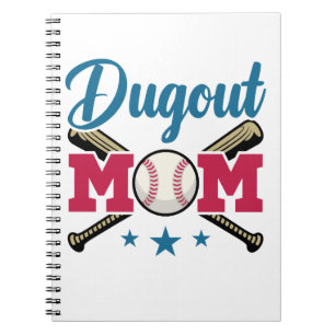 Dugout Mum Baseball Parent T-Ball Tee Ball Notebook