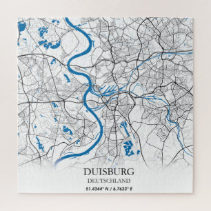 Duisburg Deutschland City Map Travel Simple Jigsaw Puzzle