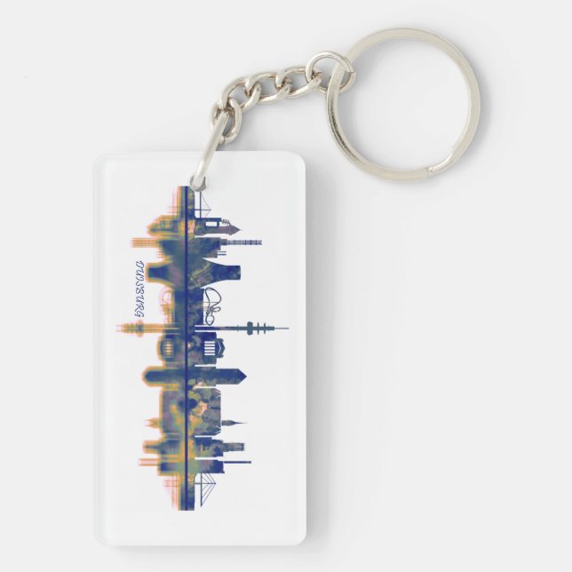 Duisburg Skyline Key Ring (Back)
