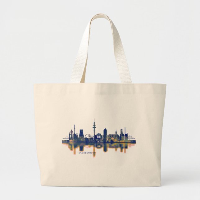 Duisburg Skyline Large Tote Bag (Front)