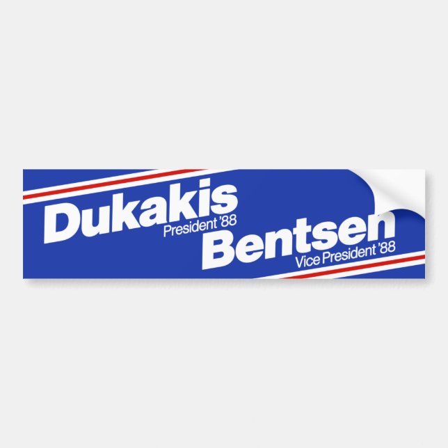 Dukakis 1988 Bumper Sticker (Front)
