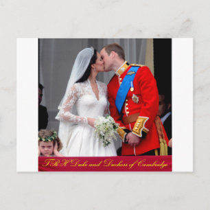 Duke and Duchess of Cambridge Royal Wedding Postcard