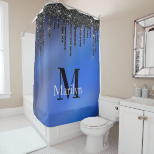DUKE BLUE AND GLITTER   SHOWER CURTAIN