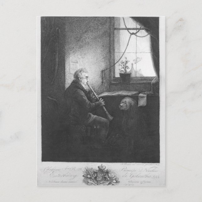 Duke Esterhazy Playing the Clarinet, 1809 Postcard (Front)