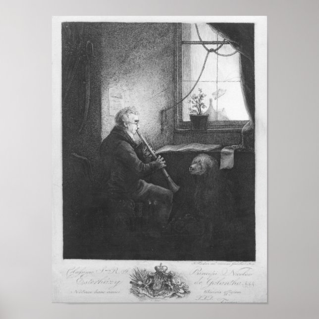 Duke Esterhazy Playing the Clarinet, 1809 Poster (Front)