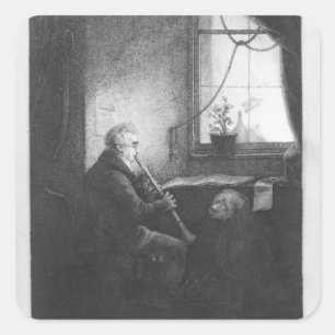 Duke Esterhazy Playing the Clarinet, 1809 Square Sticker
