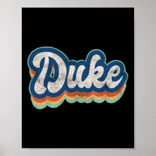 Duke First Name Boy Vintage Style 70s 80s Personal Poster