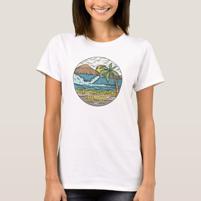 Duke Kahanamoku Beach Hawaii Vintage T-Shirt (Front)