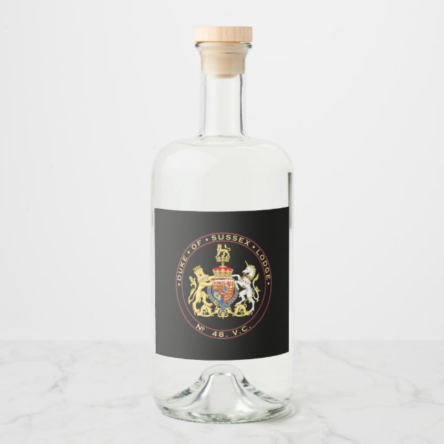 Duke of Sussex No. 48 Liquor Bottle Label (Front)