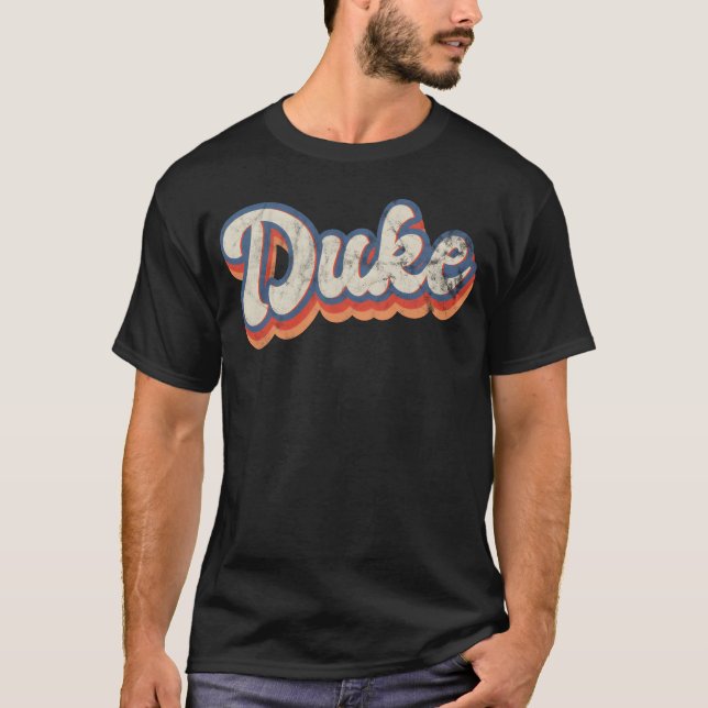 Duke Personalized Name Custom Lettering 70S gift T-Shirt (Front)