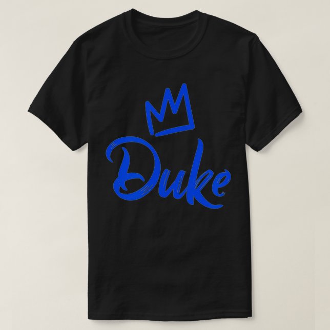 Duke the King  Blue Crown & Name for Men Called Du T-Shirt (Design Front)