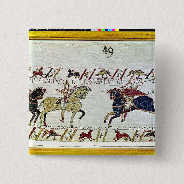 Duke William asks Vital 15 Cm Square Badge (Front)