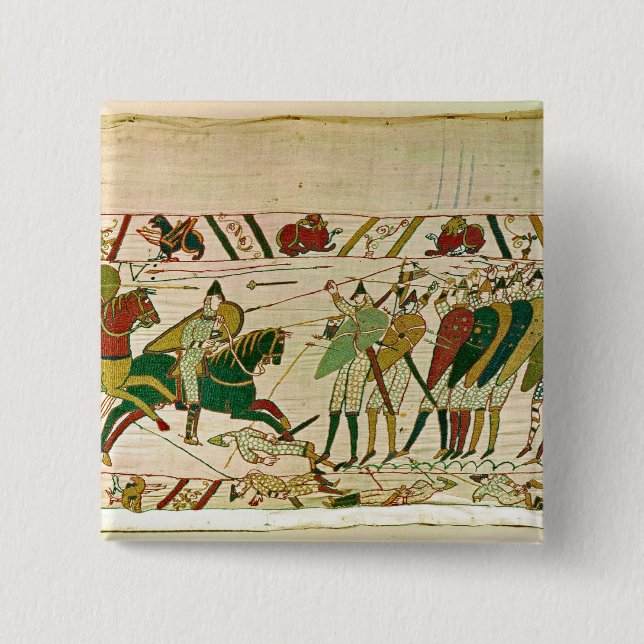 Duke William Exhorts his Troops 15 Cm Square Badge (Front)
