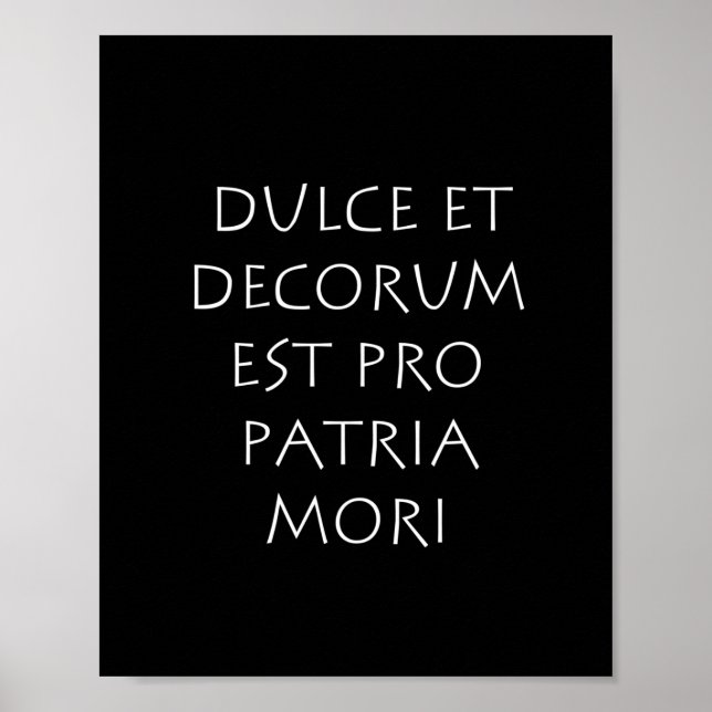 Dulce et decorum est pro patria mori poster (Front)