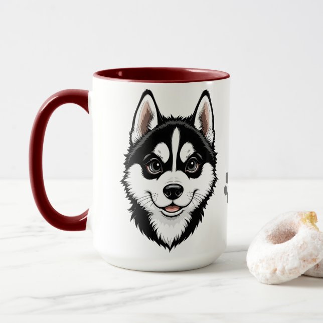 Dulce Husky Puppy Siberian Mug (With Donut)