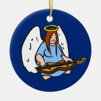 Dulcimer Angel Ceramic Tree Decoration