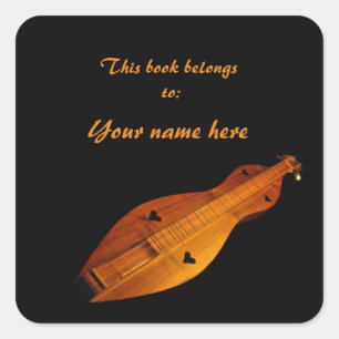 Dulcimer Bookplate Square Sticker