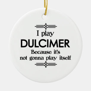 Dulcimer - Play Itself Funny Deco Music Ceramic Tree Decoration