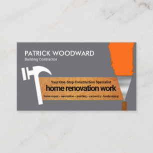 Dull Grey Wall Bright Paint Handyman Tools Business Card
