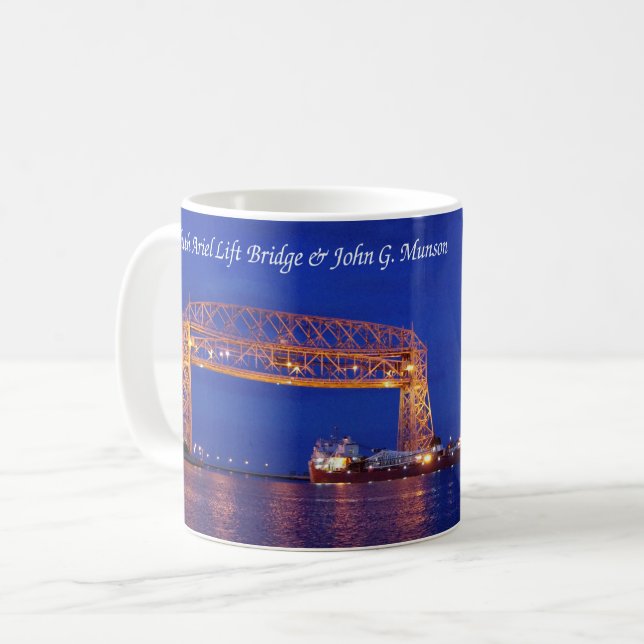 Duluth Aeiral Lift Bridge & John G. Munson mug (Front Left)