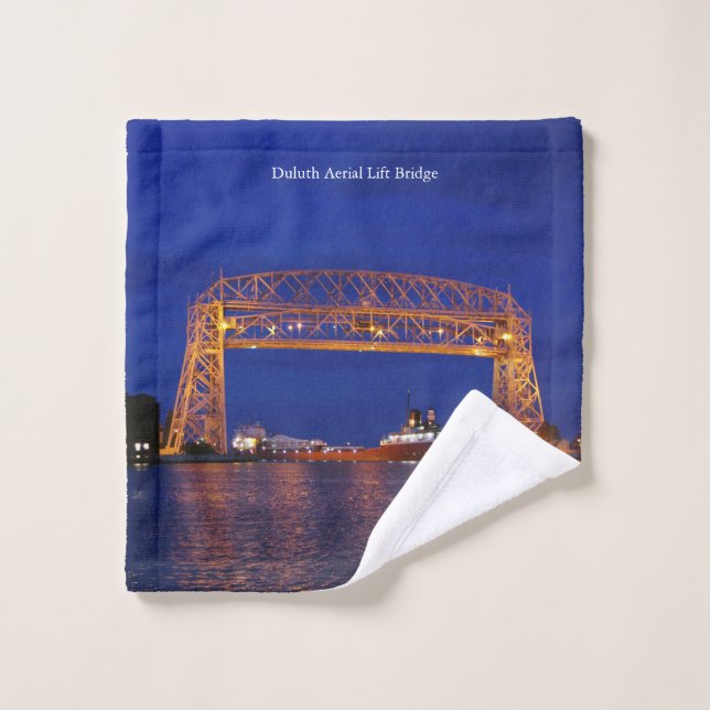 Duluth Aerial Lift Bridge & John G. Munson Bath Towel Set (Wash Cloth)