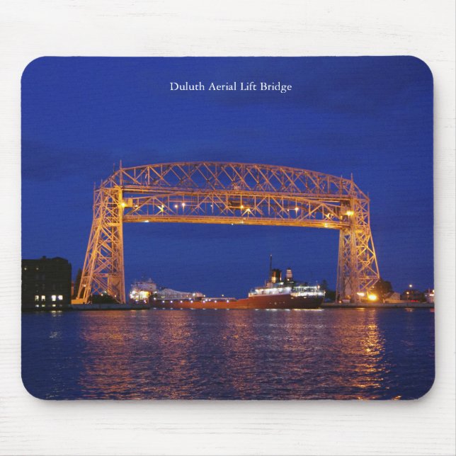 Duluth Aerial Lift Bridge & John G. Munson Mouse Pad (Front)