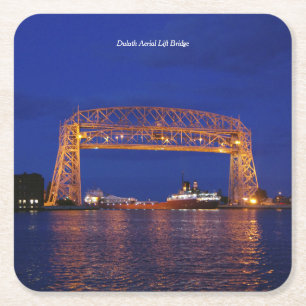 Duluth Aerial Lift Bridge & John G. Munson Square Paper Coaster