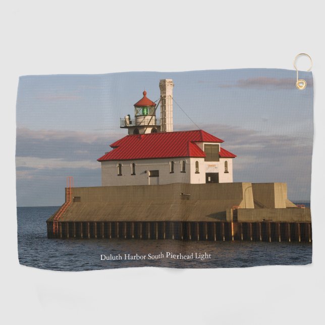 Duluth Harbour South Pierhead Light golf towel (Horizontal)