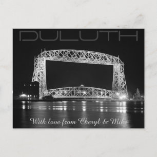 Duluth Lift Bridge Black & White photo Postcard