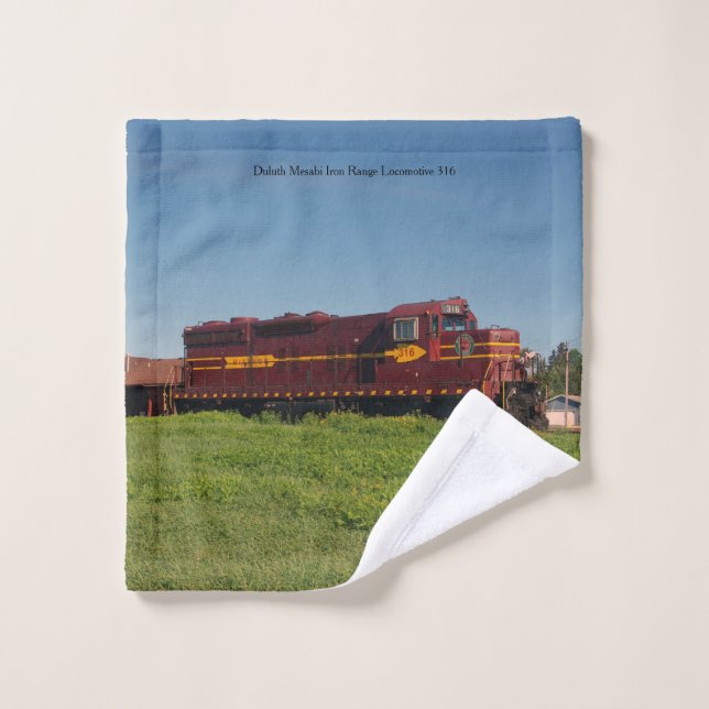 Duluth Mesabi Iron Range Locomotive 316 Bath Towel Set (Wash Cloth)